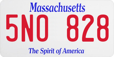 MA license plate 5NO828