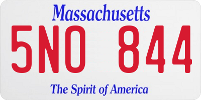 MA license plate 5NO844