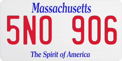 MA license plate 5NO906
