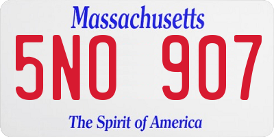 MA license plate 5NO907