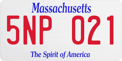 MA license plate 5NP021
