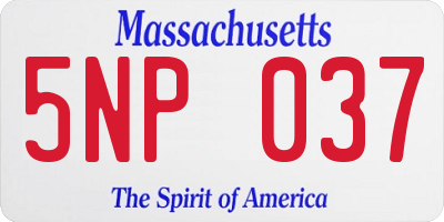 MA license plate 5NP037
