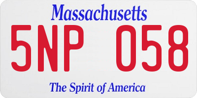 MA license plate 5NP058