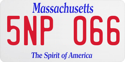 MA license plate 5NP066