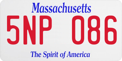 MA license plate 5NP086