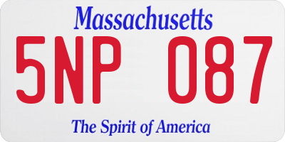 MA license plate 5NP087