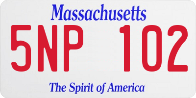 MA license plate 5NP102