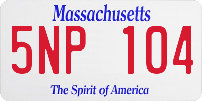 MA license plate 5NP104