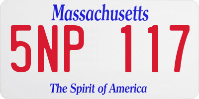 MA license plate 5NP117