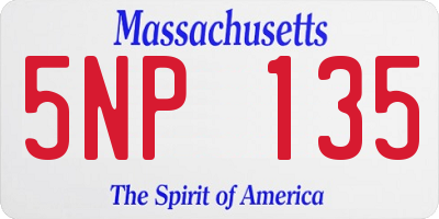MA license plate 5NP135