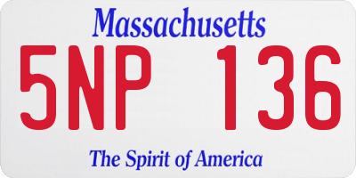 MA license plate 5NP136