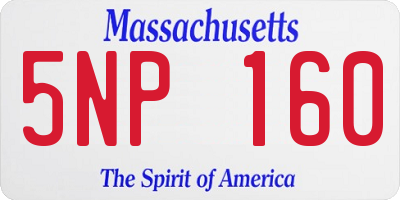 MA license plate 5NP160