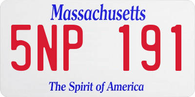MA license plate 5NP191
