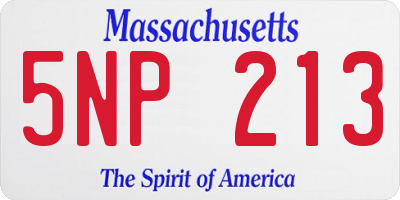 MA license plate 5NP213