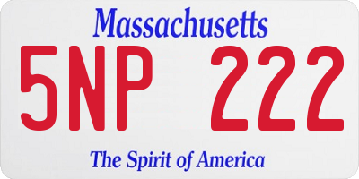 MA license plate 5NP222