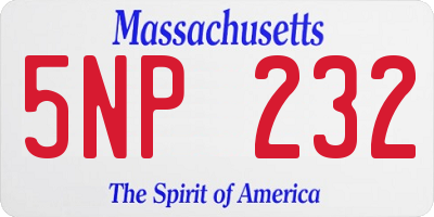 MA license plate 5NP232