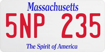 MA license plate 5NP235