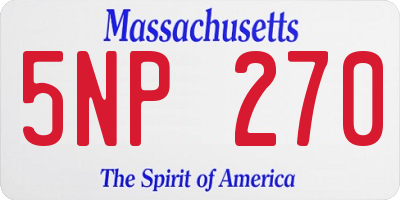 MA license plate 5NP270