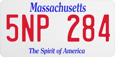 MA license plate 5NP284