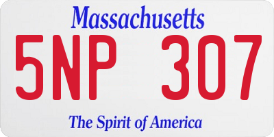 MA license plate 5NP307