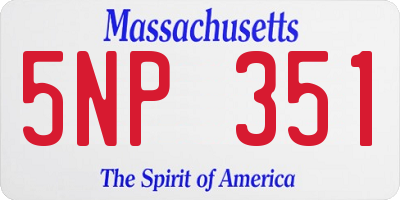 MA license plate 5NP351