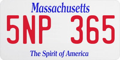 MA license plate 5NP365