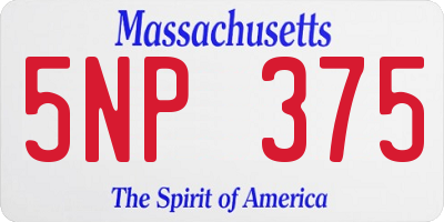 MA license plate 5NP375