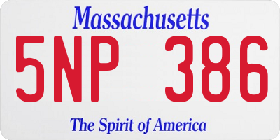 MA license plate 5NP386