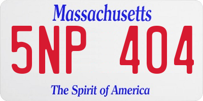 MA license plate 5NP404