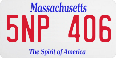 MA license plate 5NP406