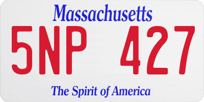 MA license plate 5NP427