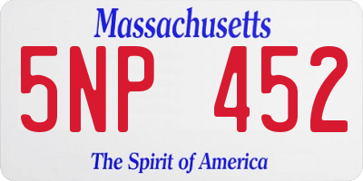 MA license plate 5NP452