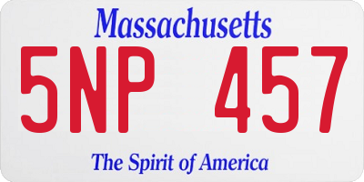 MA license plate 5NP457