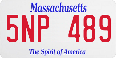 MA license plate 5NP489