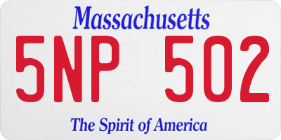 MA license plate 5NP502