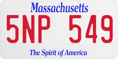 MA license plate 5NP549