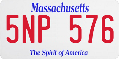 MA license plate 5NP576