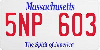 MA license plate 5NP603