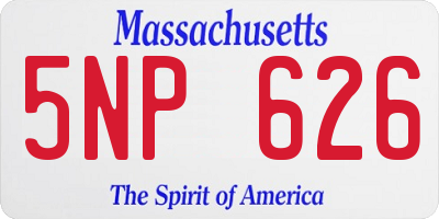 MA license plate 5NP626