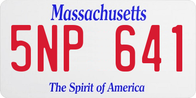 MA license plate 5NP641