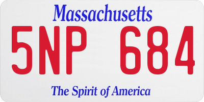 MA license plate 5NP684