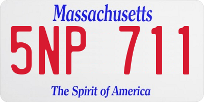 MA license plate 5NP711