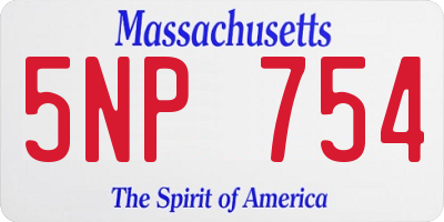 MA license plate 5NP754