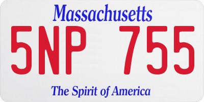 MA license plate 5NP755