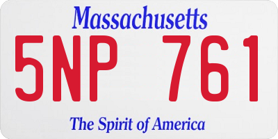 MA license plate 5NP761