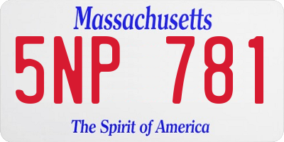 MA license plate 5NP781