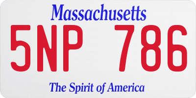 MA license plate 5NP786