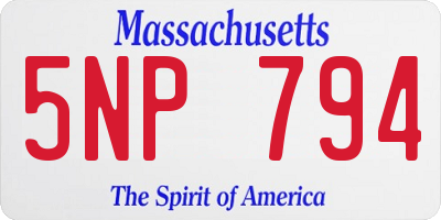 MA license plate 5NP794