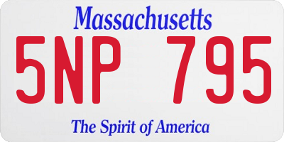 MA license plate 5NP795