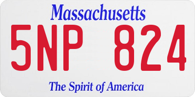 MA license plate 5NP824